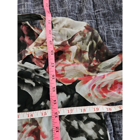 Jennifer Lopez Floral Cutout Keyhole Sheer Blouse Size S - Picture 7 of 8